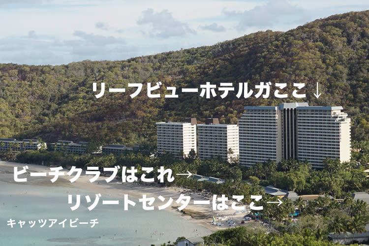 各ホテルの場所とビーチ