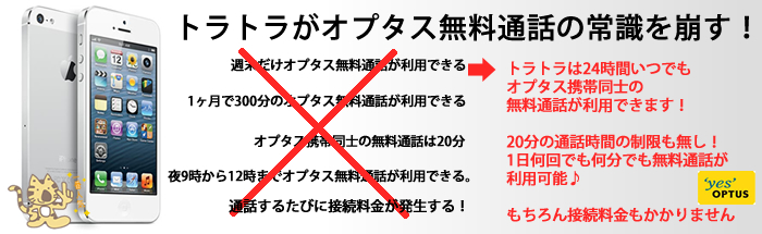 オプタス携帯同士の無料通話